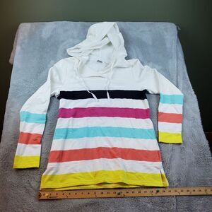 Talbots Jacket Womens Medium Striped Long Sleeve Pima Cotton Beach‎ Hoodie